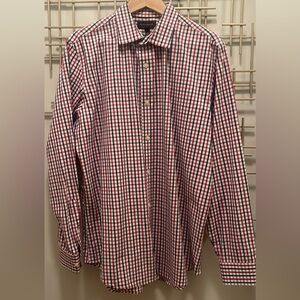 Banana Republic Red and Navy Checkered Shirt